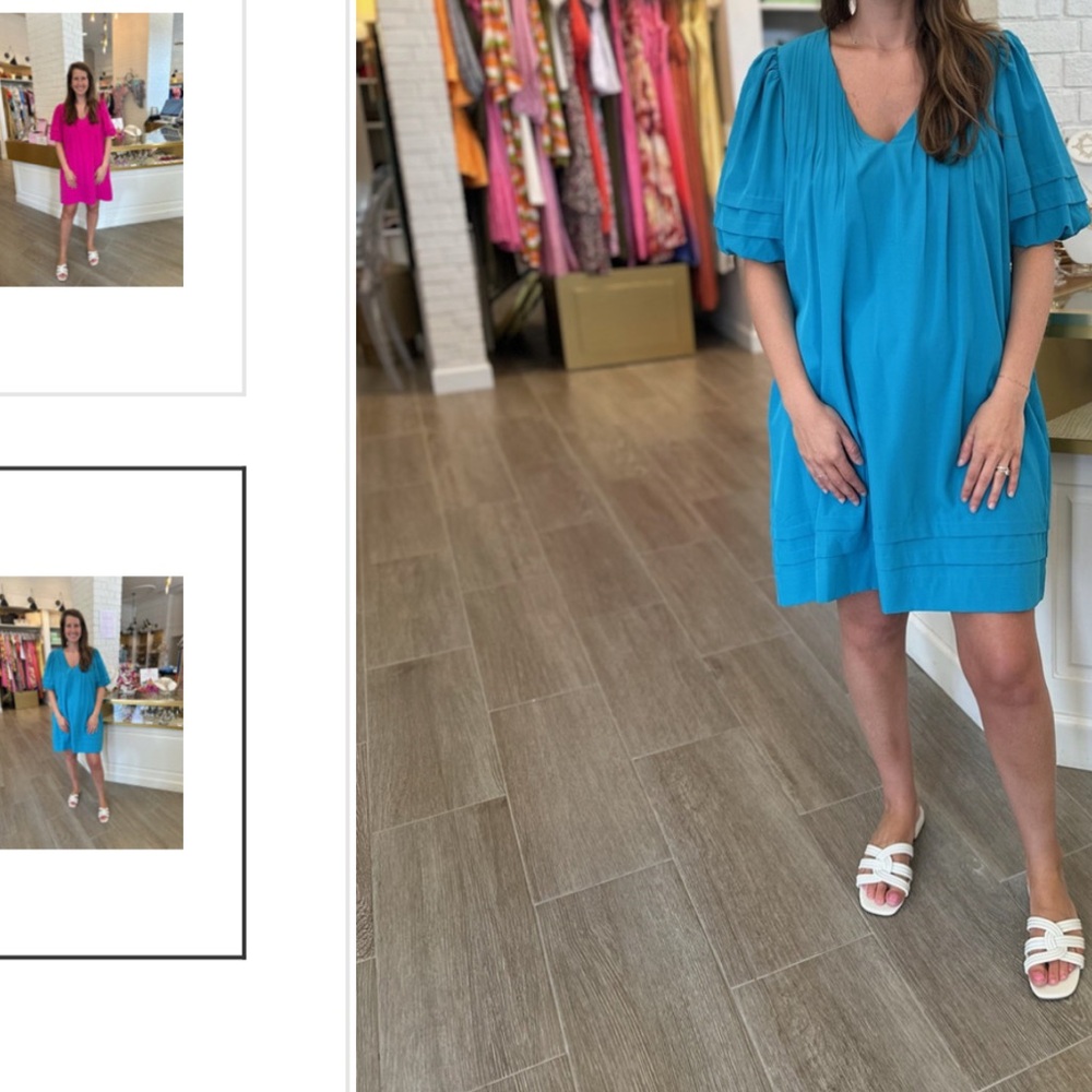 Joy Joy Blue V-Neck Dress